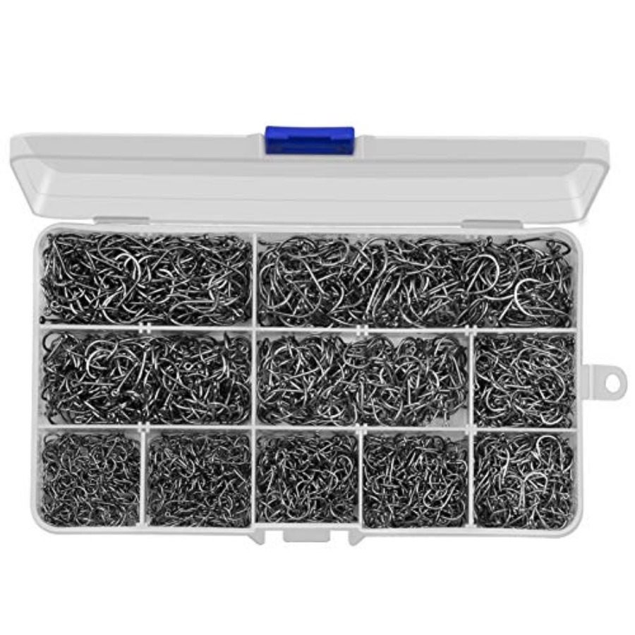 Fishing Hook Offset - HETH 2000 peças Anzóis de Pesca