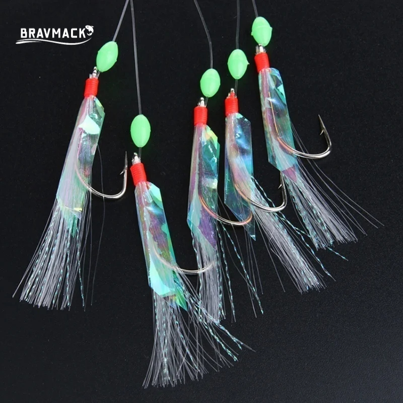 Fishing Hook Assortment - 5 pçs/set multi-cor macio silverskin conjunto