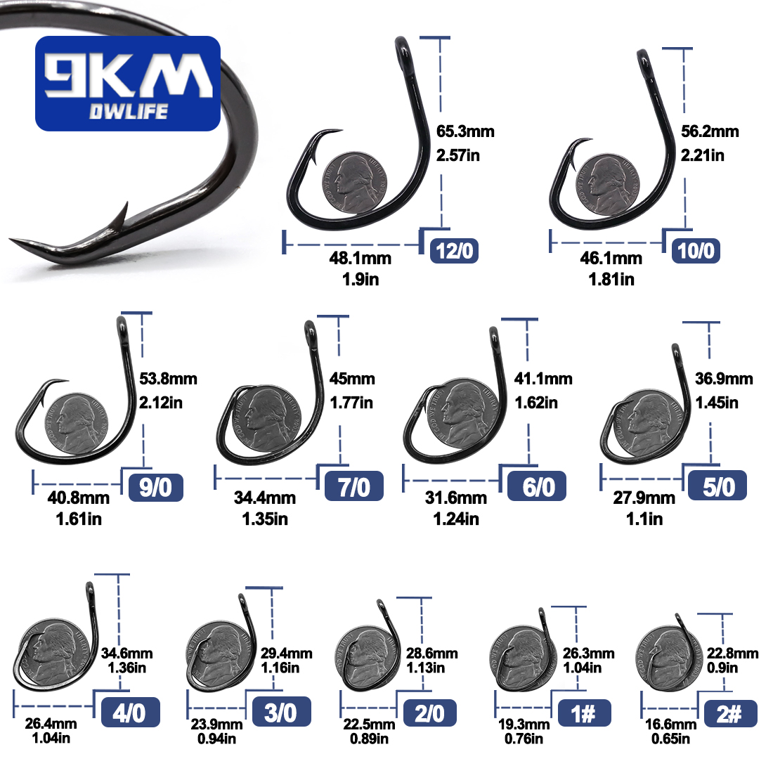 Ganchos circulares de 9km, 25  - Fishing Hook Barbless avaliação e preço
