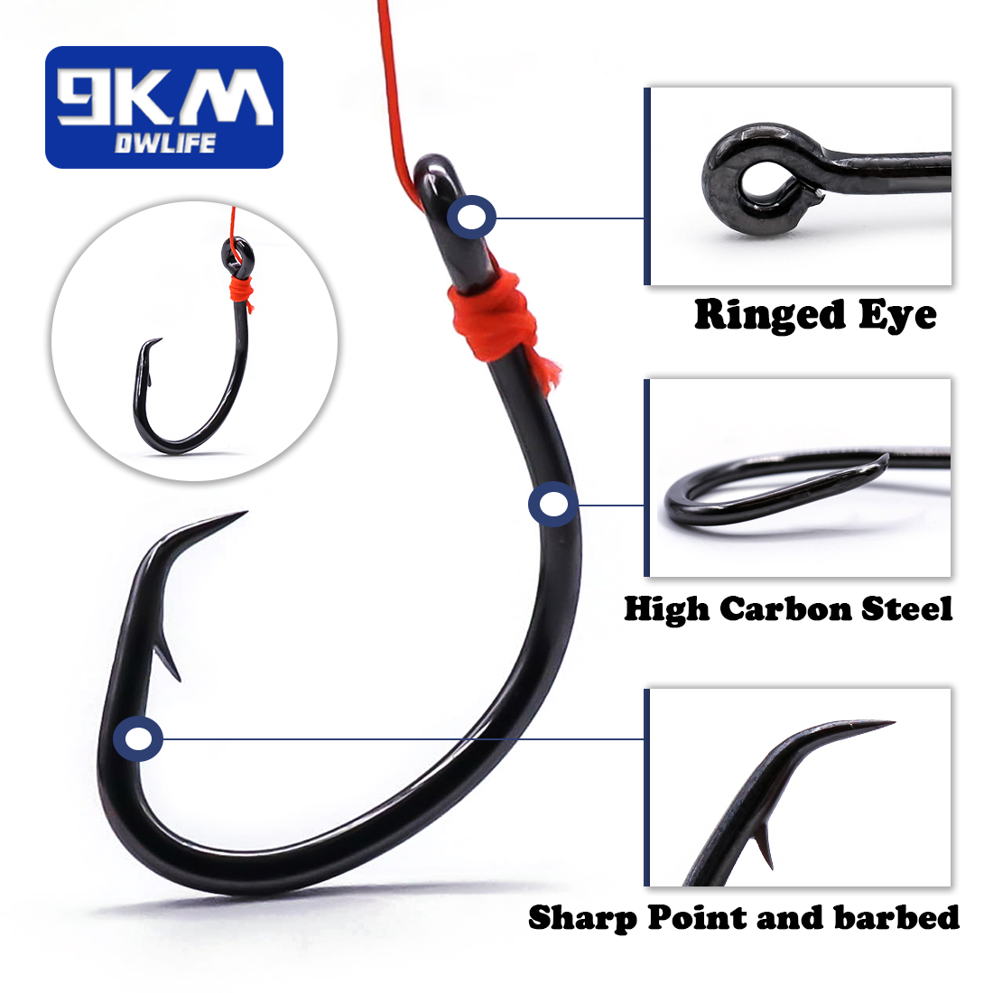 Ganchos circulares de 9km, 25  - Fishing Hook Barbless avaliação e preço